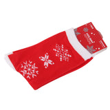 Maxbell 1 Pair 80% Cotton Unisex Soft Winter Warm Snowflake Pattern Red Christmas Crew Socks