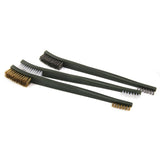 Maxbell 3Pcs Handy Wire Brush Set Brass & Nylon & Stainless Steel Bristle Cleaning Brush Tool