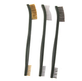 Maxbell 3Pcs Handy Wire Brush Set Brass & Nylon & Stainless Steel Bristle Cleaning Brush Tool