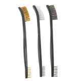 Maxbell 3Pcs Handy Wire Brush Set Brass & Nylon & Stainless Steel Bristle Cleaning Brush Tool