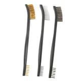 Maxbell 3Pcs Handy Wire Brush Set Brass & Nylon & Stainless Steel Bristle Cleaning Brush Tool