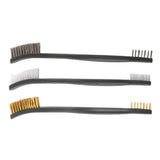 Maxbell 3Pcs Handy Wire Brush Set Brass & Nylon & Stainless Steel Bristle Cleaning Brush Tool