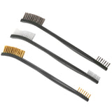 Maxbell 3Pcs Handy Wire Brush Set Brass & Nylon & Stainless Steel Bristle Cleaning Brush Tool