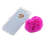 Maxbell Rose Gold Mobile Phone Case Protective Back Cover with Imitation Rose Red Wool Ball for iPhone 6 / 6S