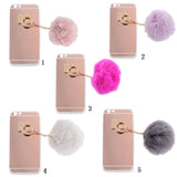 Maxbell Rose Gold Mobile Phone Case Protective Back Cover with Imitation Rose Red Wool Ball for iPhone 6 / 6S