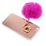 Maxbell Rose Gold Mobile Phone Case Protective Back Cover with Imitation Rose Red Wool Ball for iPhone 6 / 6S