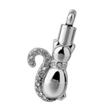 Maxbell 316L Stainless Steel Crystal Rhinestone Cat Cremation Jewelry Keepsake Memorial Ashes Urn Pendant