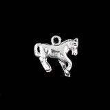 Maxbell Tibetan Silver 3D Horse Charm Bracelet Pendant Necklace Jewelry DIY Making Pack of 30