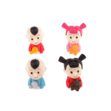 Maxbell Set of 4Pcs Miniature Chinese Doll Resin Micro Landscape Bonsai Dollhouse DIY Craft Decor