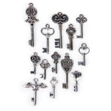 Maxbell 13 Pieces/ Set Vintage Mixed Assorted Key shape Charms Pendants Beads Jewelry Findings DIY Crafts for Necklace Bag Keychain Findings