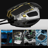 Maxbell 4000DPI 7D USB Wired Computer PC Mechanical Gaming Mouse LED Backlight Black