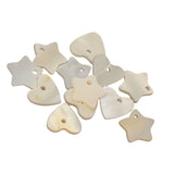 Maxbell 12 Pieces Freshwater Shell Charm Beads 2 Shapes fit Jewelry Necklace Pendant Bracelet DIY