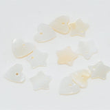 Maxbell 12 Pieces Freshwater Shell Charm Beads 2 Shapes fit Jewelry Necklace Pendant Bracelet DIY