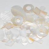 Maxbell 12 Pieces Round and Heart MOTHER OF PEARL Shell Charm Beads fit Jewelry Necklace Making