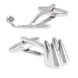 Maxbell Mens Silver Cufflink Fench Shirt Cuff Links Suit Button Pins Business Party