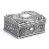 Maxbell Vintage Treasure Chests Shape Tin Jewelry Ring Box Gift Case Antique Silver