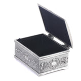 Maxbell Vintage Treasure Chests Shape Tin Jewelry Ring Box Gift Case Antique Silver