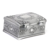 Maxbell Vintage Treasure Chests Shape Tin Jewelry Ring Box Gift Case Antique Silver