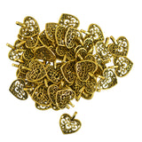 Maxbell 50pcs Hollow Heart Pendant Jewelry Components Findings DIY