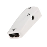 Maxbell HDMI Female to VGA Male Converter Adapter w/ 3.5mm Audio Cable for PC HDTV Desktop White