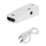 Maxbell HDMI Female to VGA Male Converter Adapter w/ 3.5mm Audio Cable for PC HDTV Desktop White