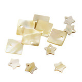 Maxbell 12 Pieces Mix Square Pentagram Shell Charm Beads Jewelry Findings fit Pearl Crystal Jade Gemstone