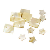 Maxbell 12 Pieces Mix Square Pentagram Shell Charm Beads Jewelry Findings fit Pearl Crystal Jade Gemstone