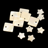 Maxbell 12 Pieces Mix Square Pentagram Shell Charm Beads Jewelry Findings fit Pearl Crystal Jade Gemstone