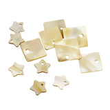 Maxbell 12 Pieces Mix Square Pentagram Shell Charm Beads Jewelry Findings fit Pearl Crystal Jade Gemstone