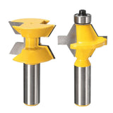 Maxbell 2Pieces 1/2'' Shank Router Bit Set 120 Degree Woodworking Groove Chisel Cutter Tool