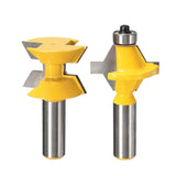 Maxbell 2Pieces 1/2'' Shank Router Bit Set 120 Degree Woodworking Groove Chisel Cutter Tool