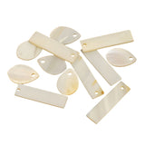 Maxbell Pack of 12 Mix Oval and Rectangle Shell Charm Beads Jewelry Findings fit Pearl Crystal Jade Gemstone