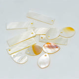 Maxbell Pack of 12 Mix Oval and Rectangle Shell Charm Beads Jewelry Findings fit Pearl Crystal Jade Gemstone