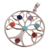 Maxbell 7 Chakras Healing Gemstones Tree of Life Meditation Chakra Charm Pendant