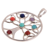 Maxbell 7 Chakras Healing Gemstones Tree of Life Meditation Chakra Charm Pendant