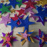 Maxbell 1 Pack Colorful Self Adhesive Star Shaped Foam Glitter Stickers Scrapbooking for Kid Craft