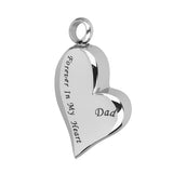 Maxbell Dad Forever in My Heart Stainless steel Cremation Ash Urn Keepsake Pendant Necklace