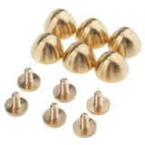 Maxbell 6 Pieces Brass Spike Cone Studs Rivets Press Pins DIY Leather Crafts 12x9 mm