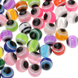 Maxbell 50 Pieces Assorted Color Eye Design Resin Spacer Beads Balls for Jewelry Making Crafts DIY 8mm