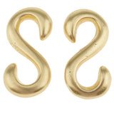 Maxbell 2 Pieces S Shaped Smooth Solid Brass Hook DIY 2.5x1.3 cm