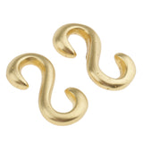 Maxbell 2 Pieces S Shaped Smooth Solid Brass Hook DIY 2.5x1.3 cm