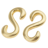 Maxbell 2 Pieces S Shaped Smooth Solid Brass Hook DIY 2.5x1.3 cm