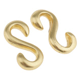 Maxbell 2 Pieces S Shaped Smooth Solid Brass Hook DIY 2.5x1.3 cm