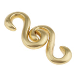 Maxbell 2 Pieces S Shaped Smooth Solid Brass Hook DIY 2.5x1.3 cm