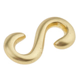 Maxbell 2 Pieces S Shaped Smooth Solid Brass Hook DIY 2.5x1.3 cm