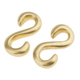 Maxbell 2 Pieces S Shaped Smooth Solid Brass Hook DIY 2.5x1.3 cm