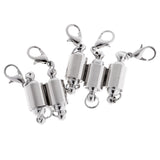 Maxbell 5 Sets Silver Plated Brass Connector Mgnetic Clasps Jewelry Findings 13x7mm