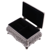 Maxbell Retro Rectangle Jewelry Box Flower Sculpture Trinkets Chest Jewelry Case