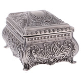 Maxbell Retro Rectangle Jewelry Box Flower Sculpture Trinkets Chest Jewelry Case