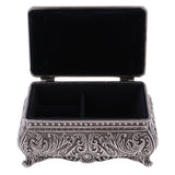 Maxbell Retro Rectangle Jewelry Box Flower Sculpture Trinkets Chest Jewelry Case